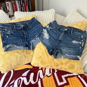 2 Pair Bundle American Eagle Distressed Blue Jean Shorts
